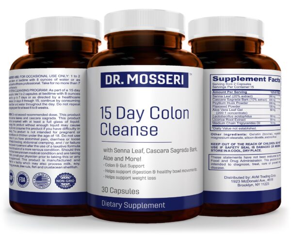 Detalle de cápsulas Dr. Mosseri Colon Cleanse