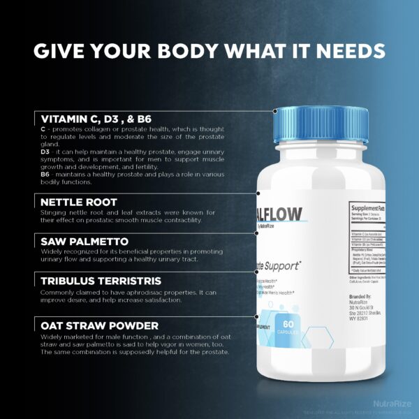 Suplemento VitalFlow para salud y energía prostática diaria