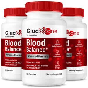 Version 1.0.0 Frasco de NutraVibe GlucoZone para apoyo de energía y circulación