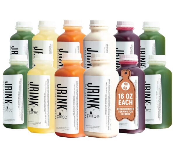 Botellas de jugo prensado en frío JRINK by Purée de 16 onzas