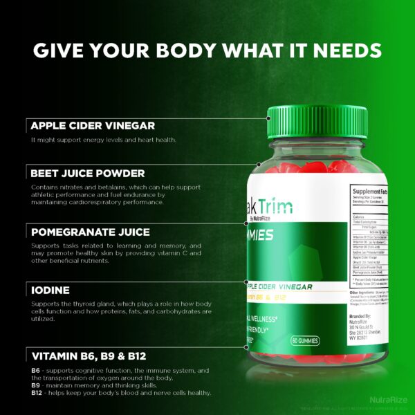 Gomitas Peak Trim para metas de fitness y control de peso