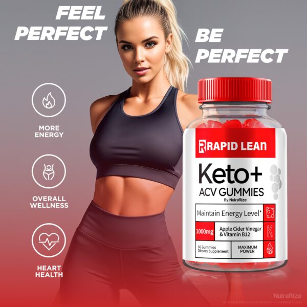 Frasco de gomitas Rapid Lean Keto ACV para perder barriga