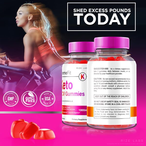 Gomitas Xtremefit Keto ACV envase y vitaminas