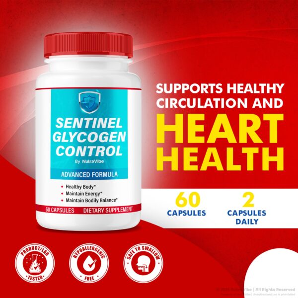 Detalle cápsulas Sentinel Glycogen Control con fórmula natural