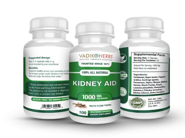 Kidney Aid detox riñones y salud tracto urinario Vadik Herbs