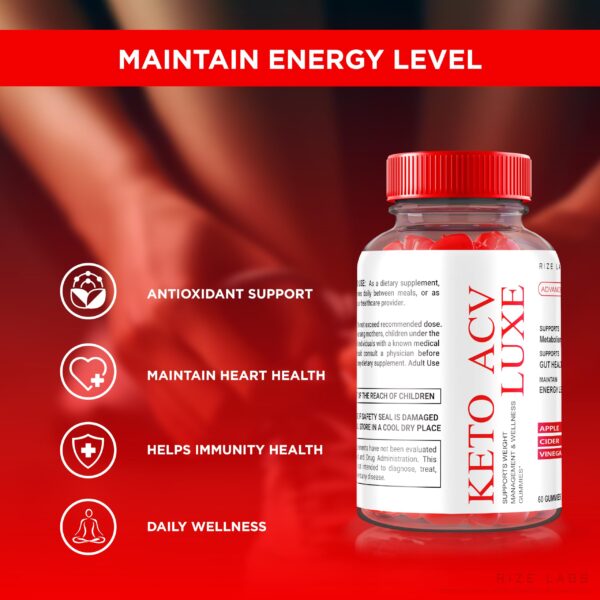 Gomitas rize labs Keto ACV Luxe para hombres y mujeres