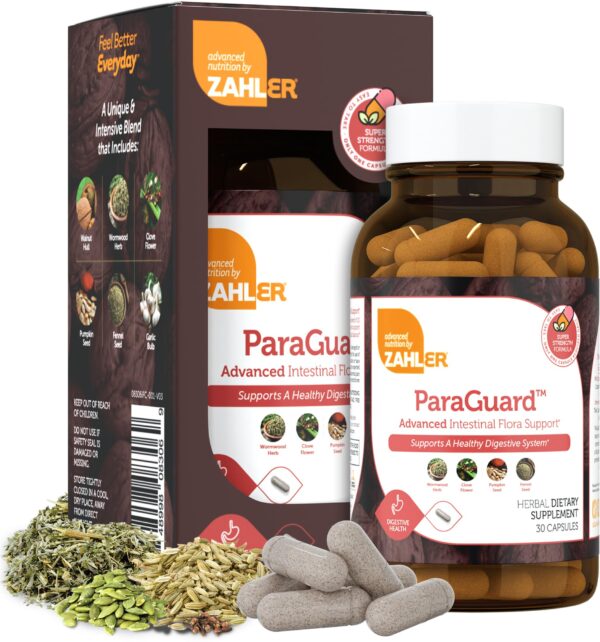 Zahler ParaGuard cápsulas suplemento limpieza intestinal natural