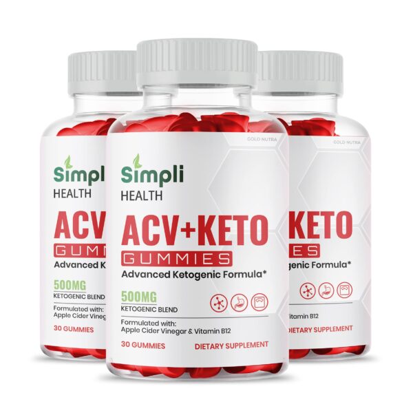 Paquete de 3 gomitas ACV Keto Gold Nutra Simpli Health