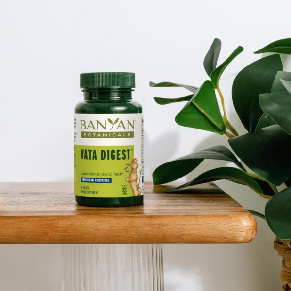 Banyan Botanicals Vata Digest etiqueta producto eco amigable