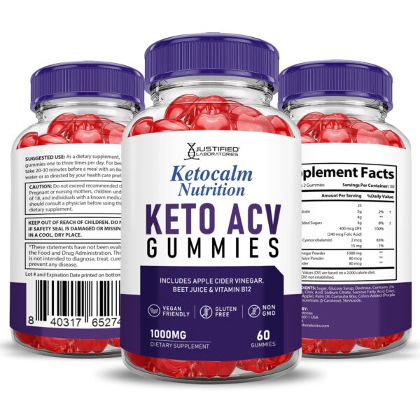 Gomitas Ketocalm Nutrition Keto ACV para soporte diario