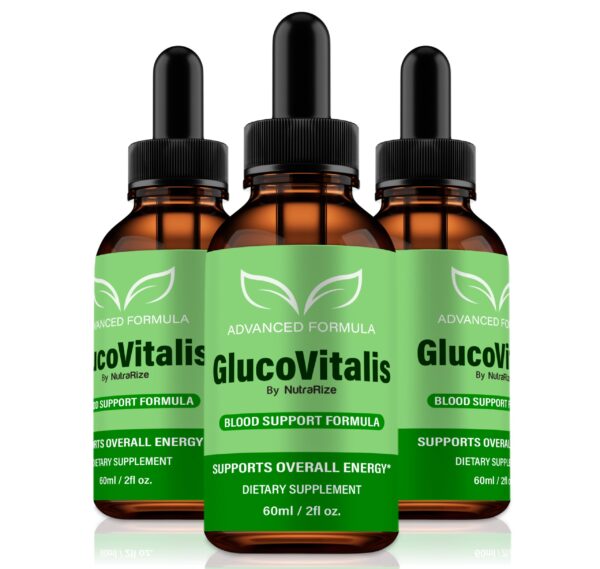 NutraRize GlucoVitalis gotas líquidas paquete de 3