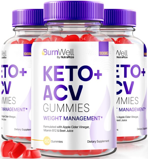 NutraRize BurnWell Keto+ACV Gomitas paquete frontal