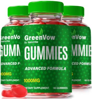 Paquete de gomitas GreenVow suplemento natural energía bienestar