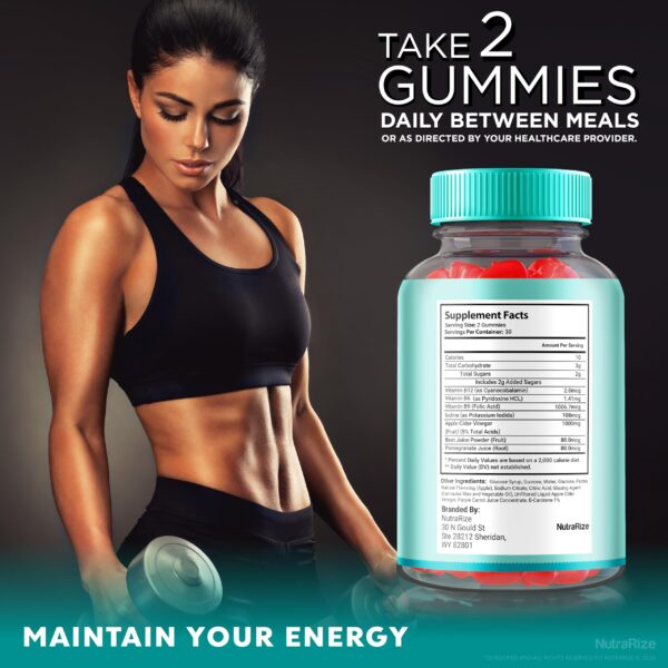 Etiqueta detalle NutraRize Gomitas ACV Keto