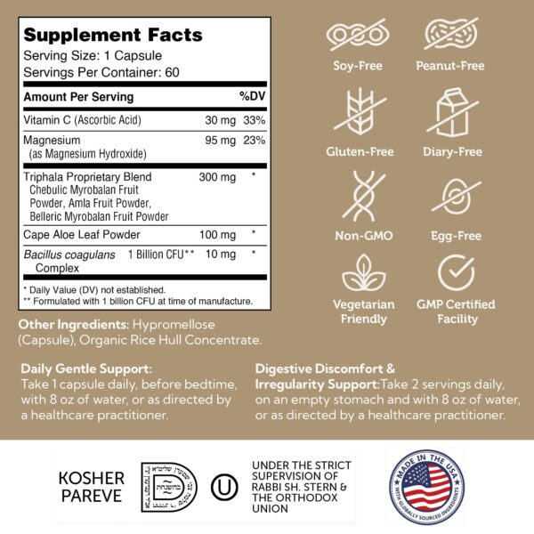 Suplemento detox digestivo Zahler Daily Cleanse 60 cápsulas