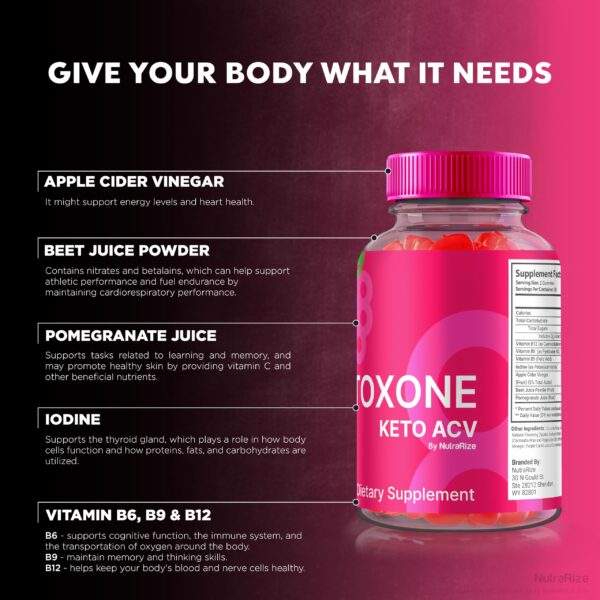 Presentación gomitas Dietoxone Keto ACV natural