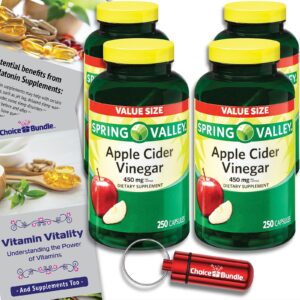 Frente del envase Spring Valley vinagre sidra 450 mg (250 cápsulas)