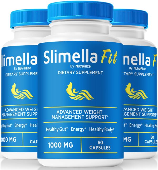 Paquete de tres frascos cápsulas Slimella Fit