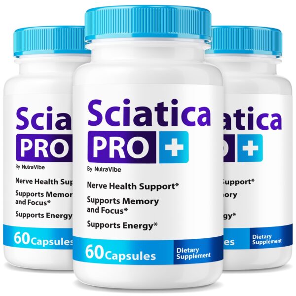 Paquete de 3 Sciatica Pro+ cápsulas para salud y apoyo nervioso