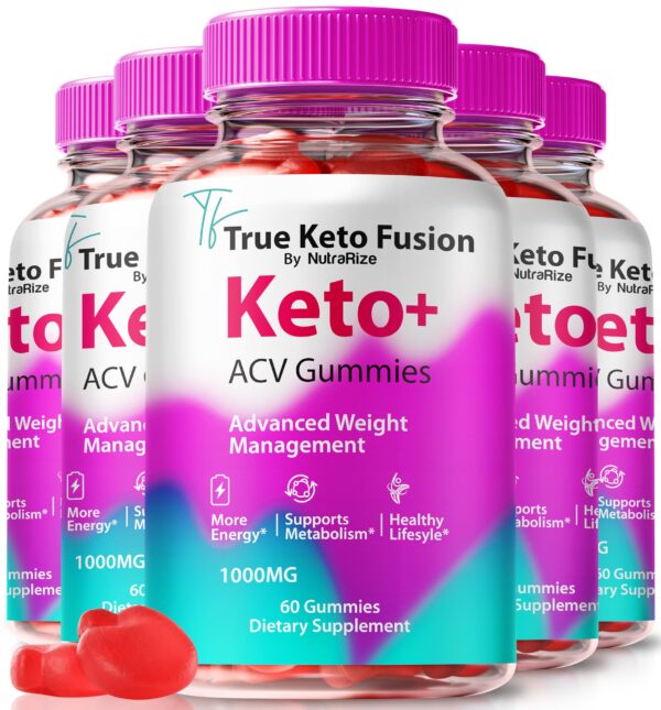 Paquete de 5 True Keto Fusion Gummies ACV naturales