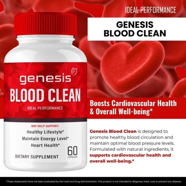 Suplemento Genesis Blood Clean cápsulas para fuerza vascular natural
