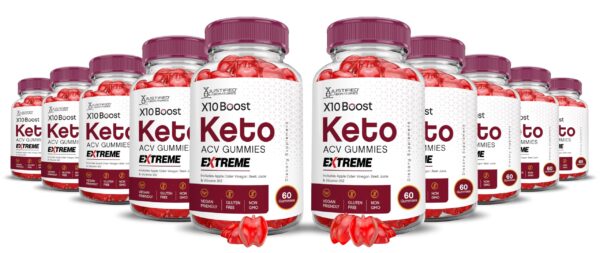 X10 Boost Keto ACV Gummies caja frente