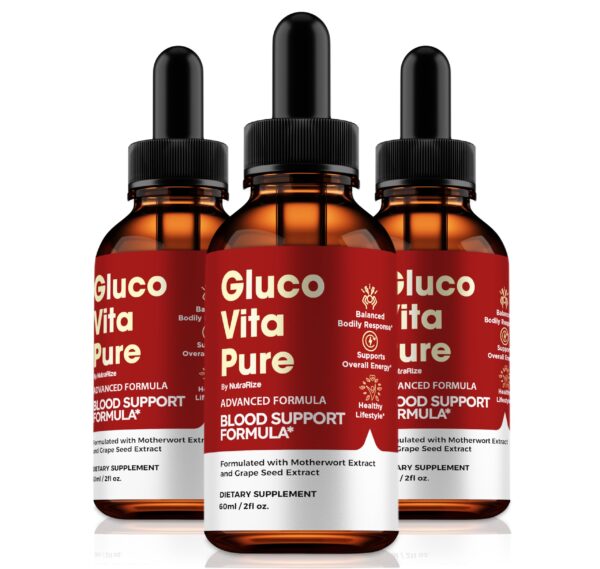 Gotas GlucoVita Pure extracto natural para circulación saludable 3 paquetes