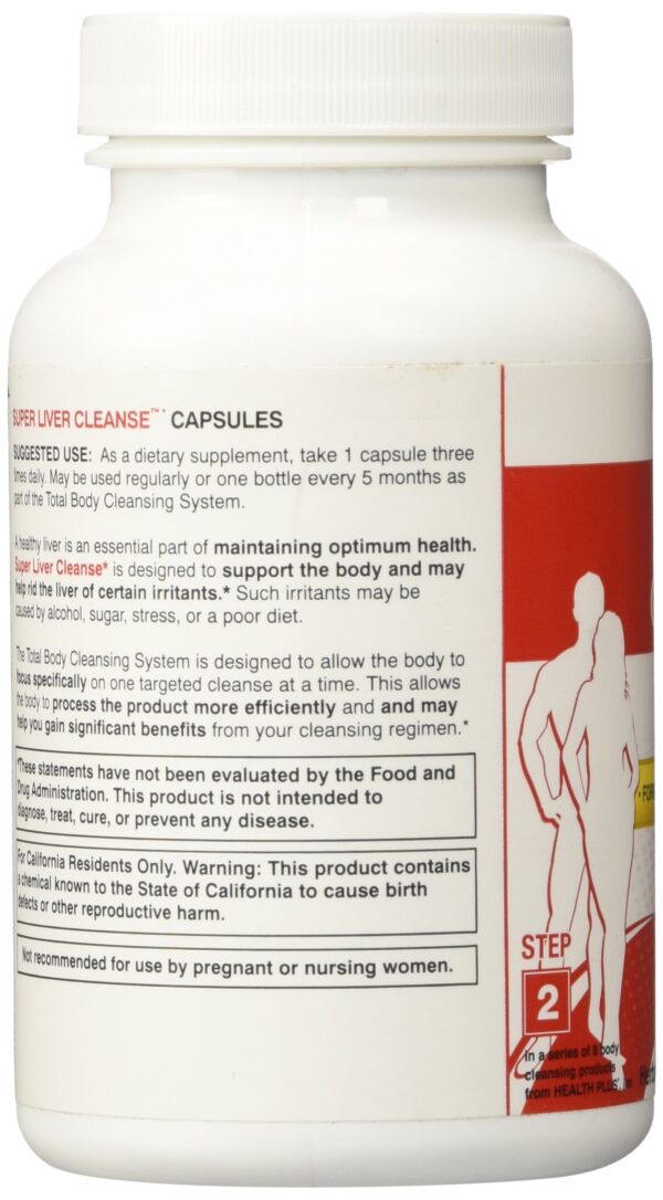 Frasco Health Plus limpieza de hígado vista superior