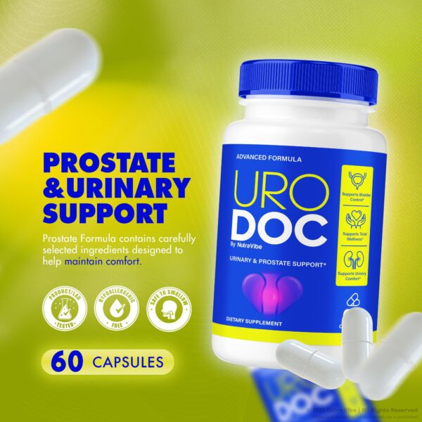 Envase Uro Doc fórmula para bienestar masculino envejecimiento