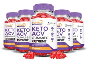 Gomas Turbo Ripped Keto ACV 2000mg paquete 5 x 60 veganas sin gluten