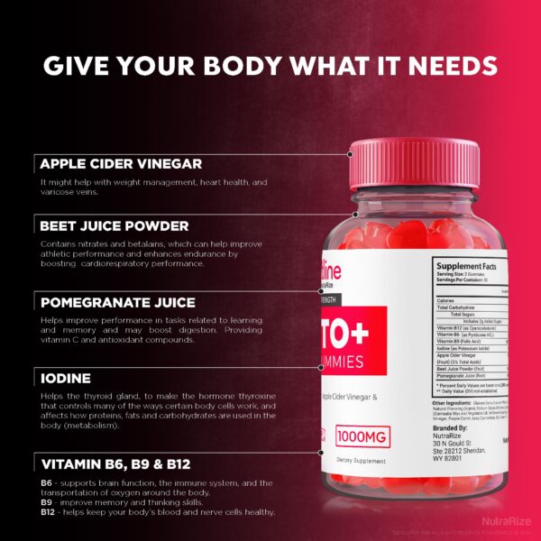 Detalle gomitas Boostline Keto ACV con ingredientes naturales para keto