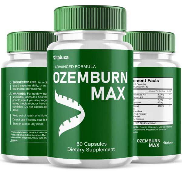 Suplemento Vitaluxa Ozemburn Max fitness y energía