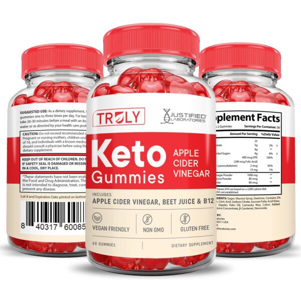 Gominolas Truly Keto ACV saludables veganas sin gluten ni gelatina