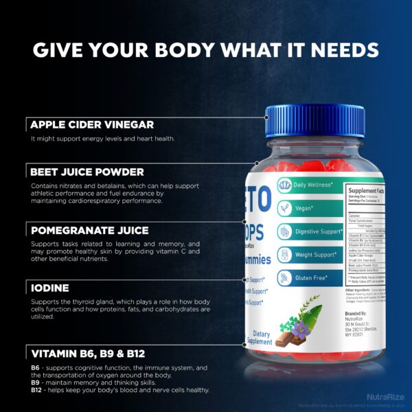 Version 1.0.0 Tableta individual de gominola Keto Drops ACV para pérdida de peso