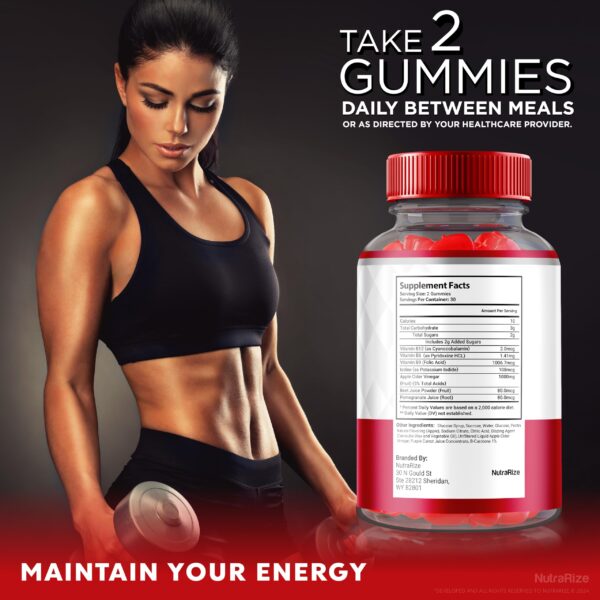 Lado de paquete con información de Slim Mediq Keto Gummies 2 pack