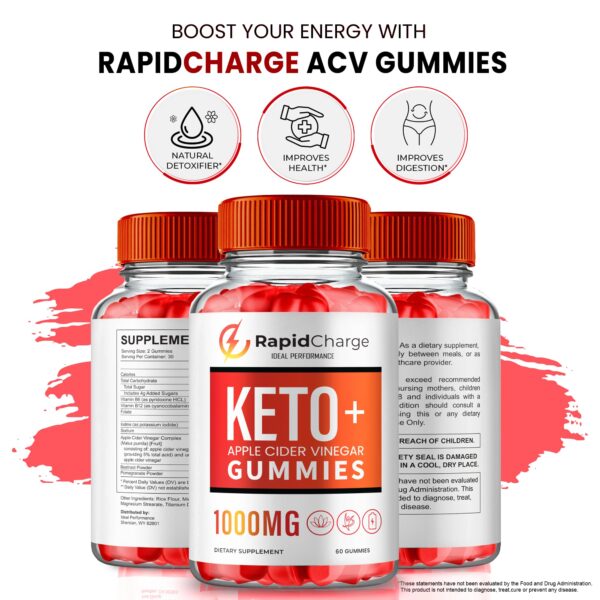 Paquete de gomitas Rapid Charge Keto para dieta cetogénica