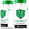 Frasco de cápsulas Q Shield suplemento natural salud