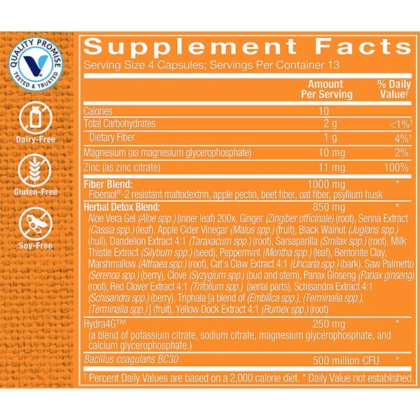 Cápsulas vegetales de limpieza detox