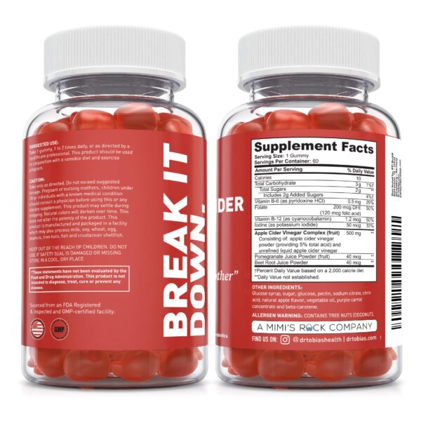 Suplemento digestivo Dr. Tobias probióticos y vinagre de manzana