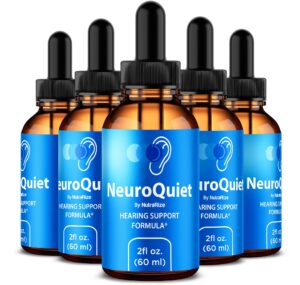 Paquete 5 NeuroQuiet gotas fórmula apoyo auditivo y cognitivo