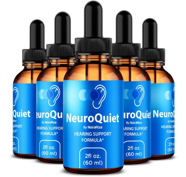 Paquete 5 NeuroQuiet gotas fórmula apoyo auditivo y cognitivo
