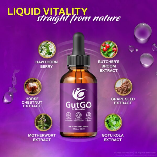 Botellas individuales NutraVibe GutGo gotas digestivas