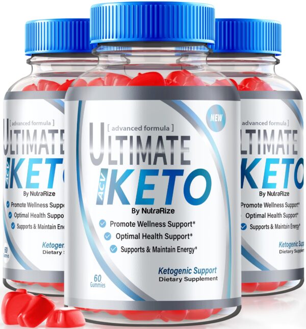 Paquete de 3 gomitas Ultimate Keto ACV para pérdida de peso