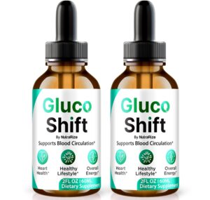 NutraRize gotas Gluco Shift frasco frontal para apoyo sanguíneo natural