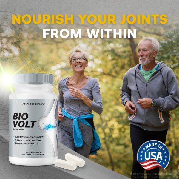 Suplemento NutraVibe Biovolt para recuperación articular
