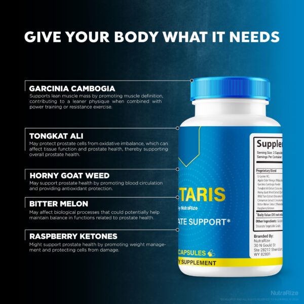NutraRize Jertaris vitaminas y minerales para salud prostática