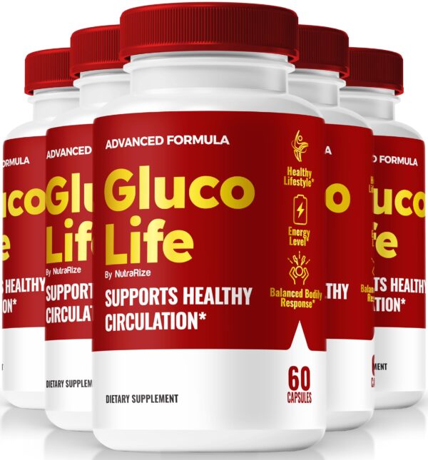 Paquete de 5 GlucoLife cápsulas para energía natural y salud