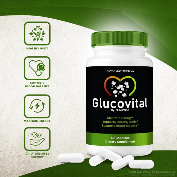 Presentación cápsulas Glucovital para energía y vitalidad diaria