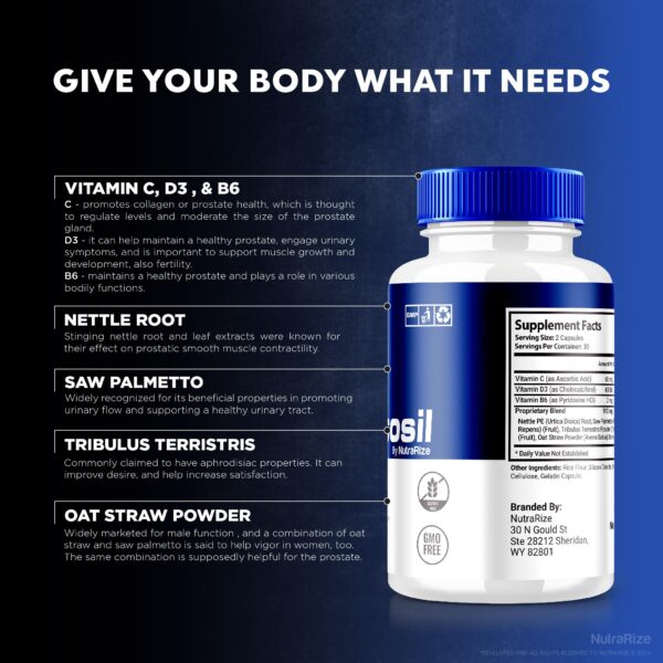 Suplemento herbal Prostosil para control prostático