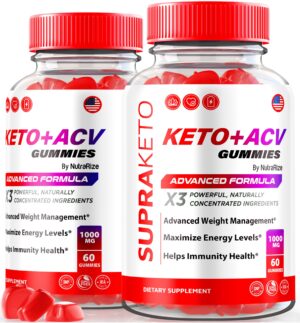 Paquete gomitas Supra Keto ACV pérdida peso natural suplemento premium